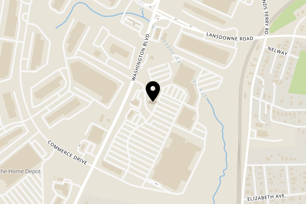 Map showing the location of America's Best Wings* Lansdowne on 3531 Washington Blvd in Baltimore