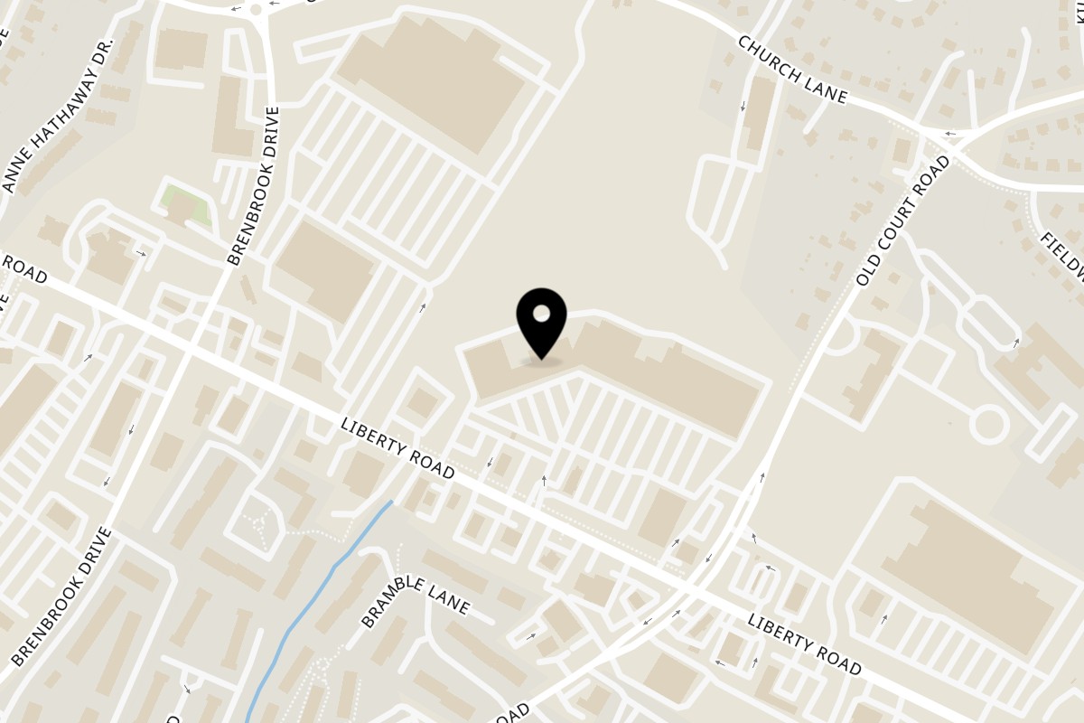 Map showing the location of America's Best Wings* Liberty Court on 8654 Liberty Rd in Randallstown